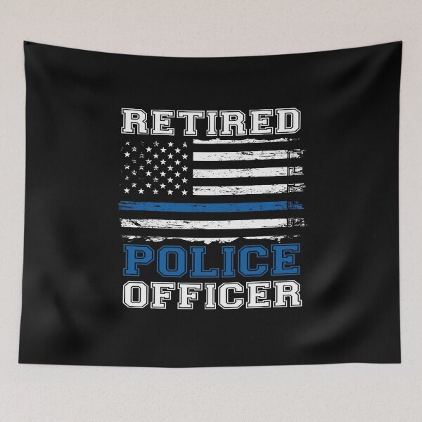 Item preview, Retired Police Officer America Flag Thin Blue Line US Retro Gift  designed and sold by alenaz.