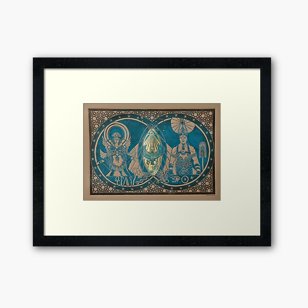 Isis, Osiris and Horus Framed Art Print