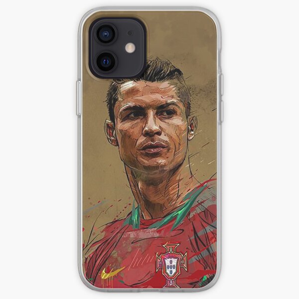Pintura Acuarela CR7 Funda blanda para iPhone