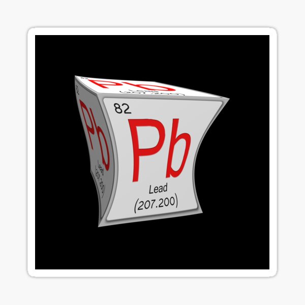 Chemical Periodic Table Style Tile Pb Lead Cubed Pinched Malleable