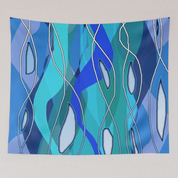 Item preview, Wavy Blue Abstract designed and sold by bloomingvine.