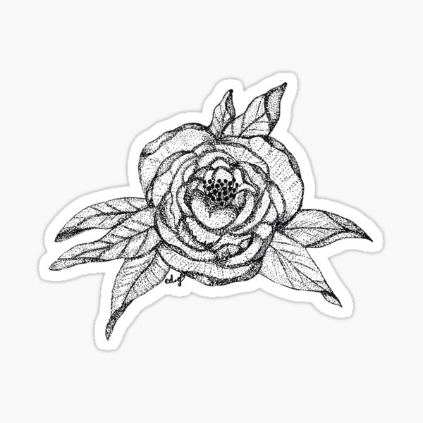 Point par point, jolie pivoine Sticker