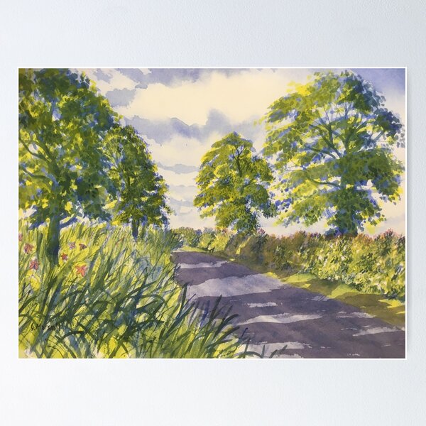 Hedgerows on the road to Rudston Poster