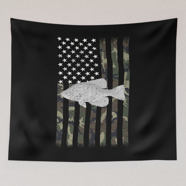 Item preview, Crappie Fishing Camouflage Flag designed and sold by wilsonellis.