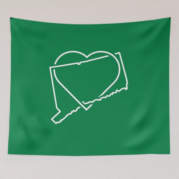 Item preview, Connecticut Heart - White on Green designed and sold by npdstudio.