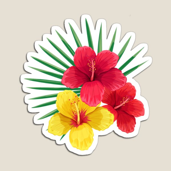 Tropical Flower, Hibiscus Magnet