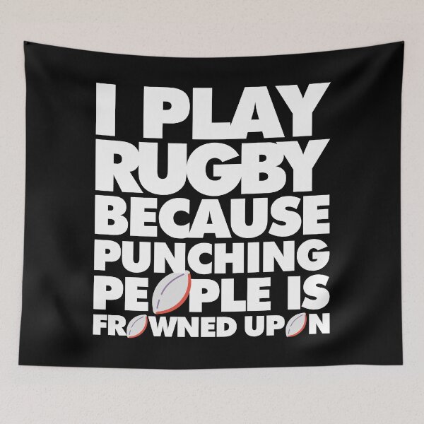Item preview, I play rugby because punching people is frowned upon Funny Sport Player designed and sold by elhefe.
