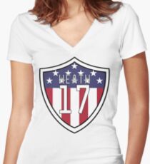 Tobin Heath #17 | USWNT Women's Fitted V-Neck T-Shirt