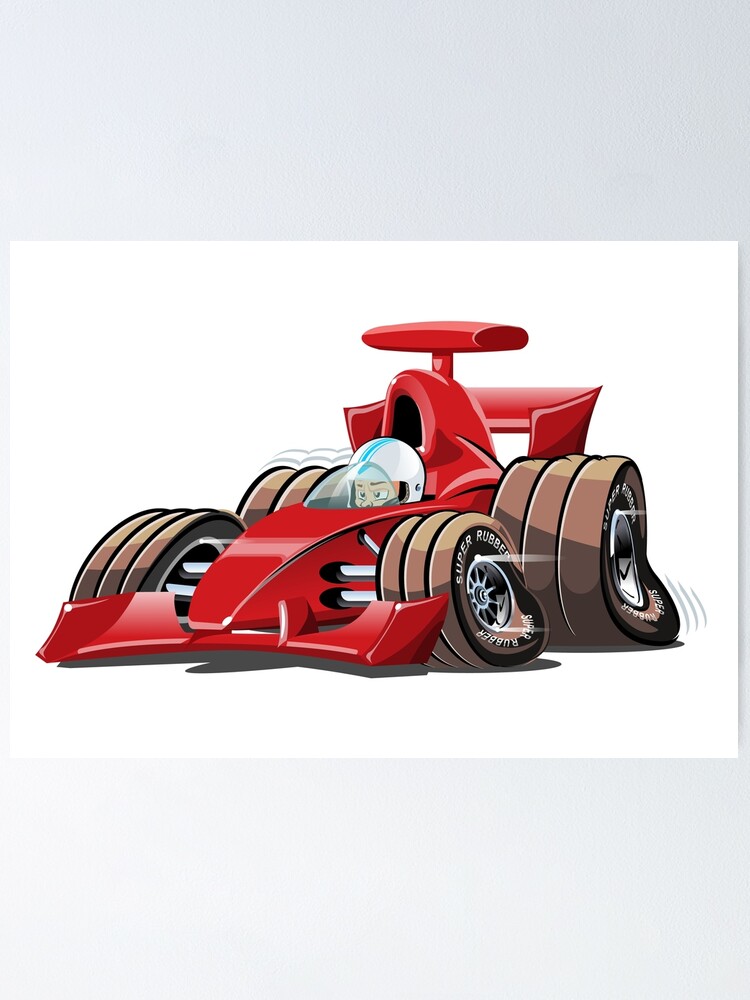 Poster Formule 1 Voiture de course rouge 