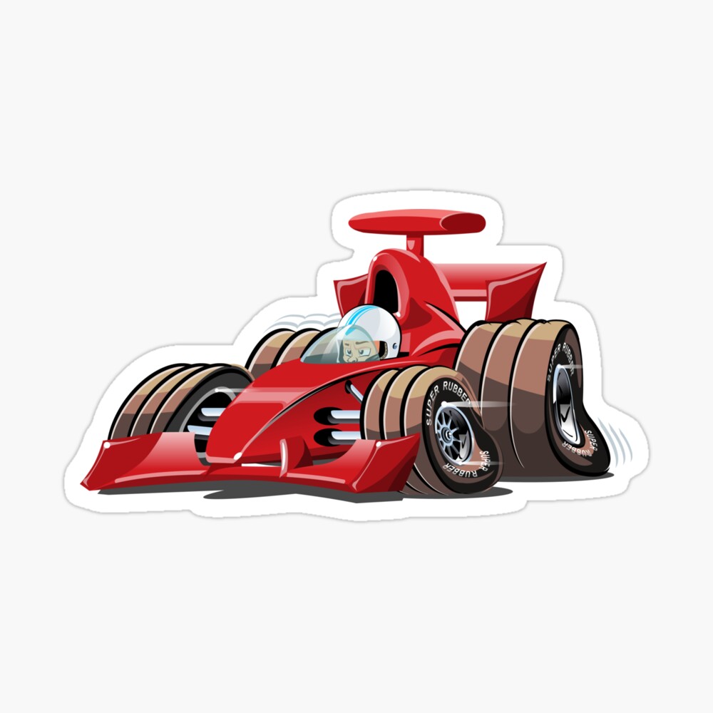 Cartoon Formula 1 Race Car Poster By Mechanick Redbubble