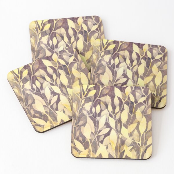 Item preview, Leave pattern in yellow  designed and sold by ANNABEL THOS.