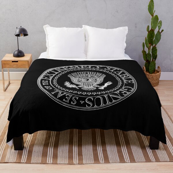 Extremely Stable Genius Quote - Presidential Seal Parody Throw Blanket