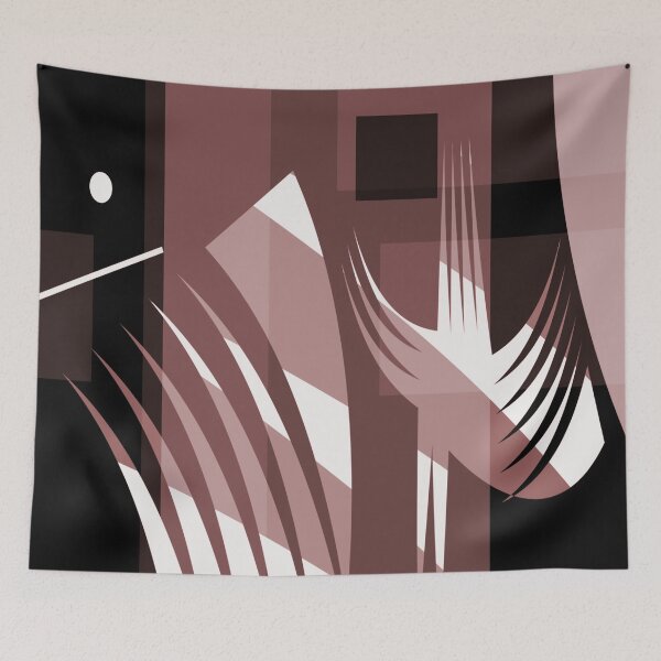 Item preview,  Warm Reddish Brown, and White "Leap of Faith - Take Courage" Geometric Abstract by Jenny Meehan designed and sold by Jenny Meehan Art Prints and Patterns  .
