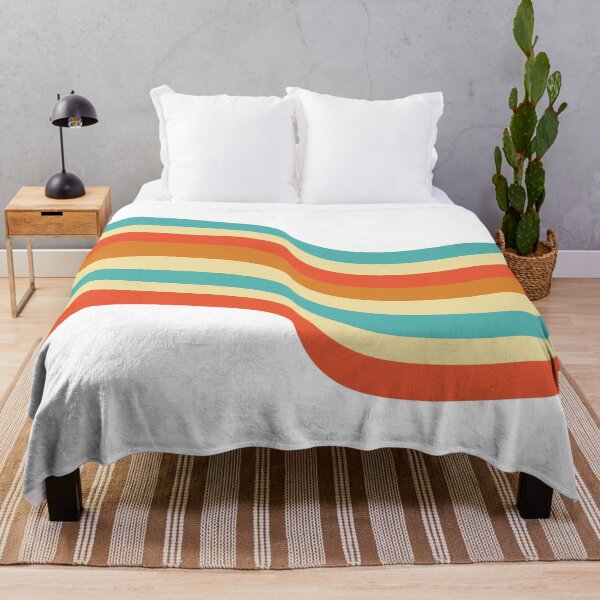 Item preview, 70s Wavy Slide Stripe in Turquoise, Orange, Ochre, Cream, and White designed and sold by kierkegaard.