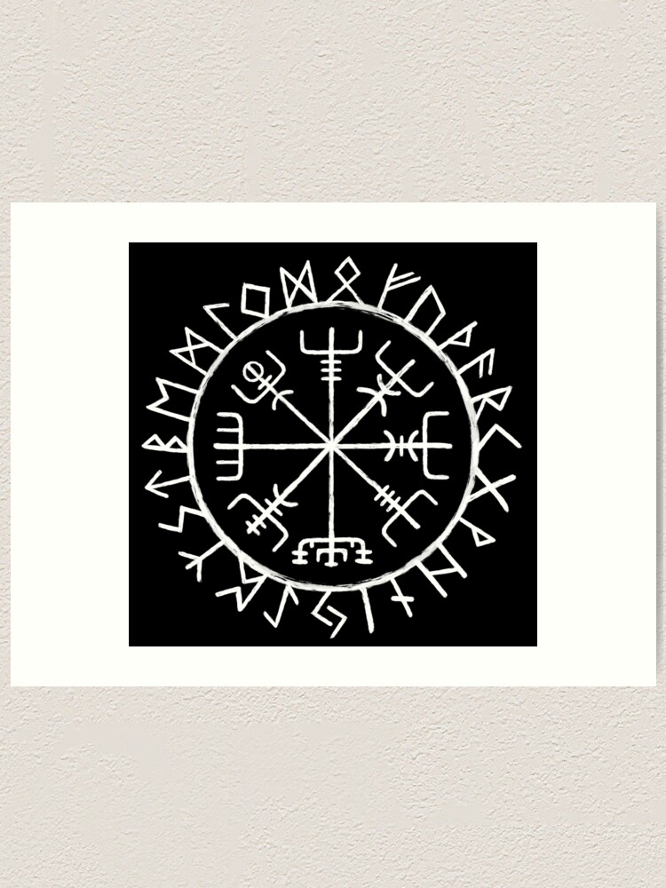 Hand drawn Viking runes & Symbols Set. Nordic mythology art.