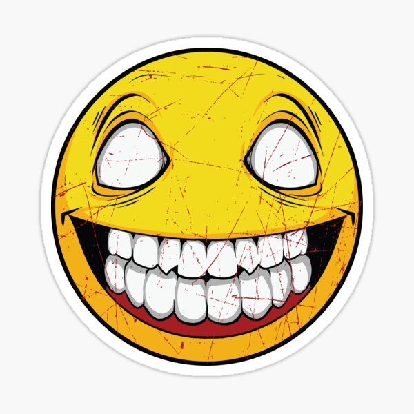 Smiley Face Killer Stickers Redbubble - roblox evil smiley face
