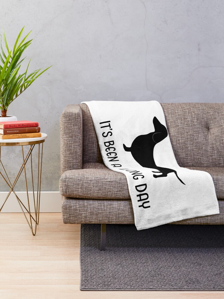 "It's Been a Long Day Sausage Dog" Throw Blanket by meghhhan Redbubble