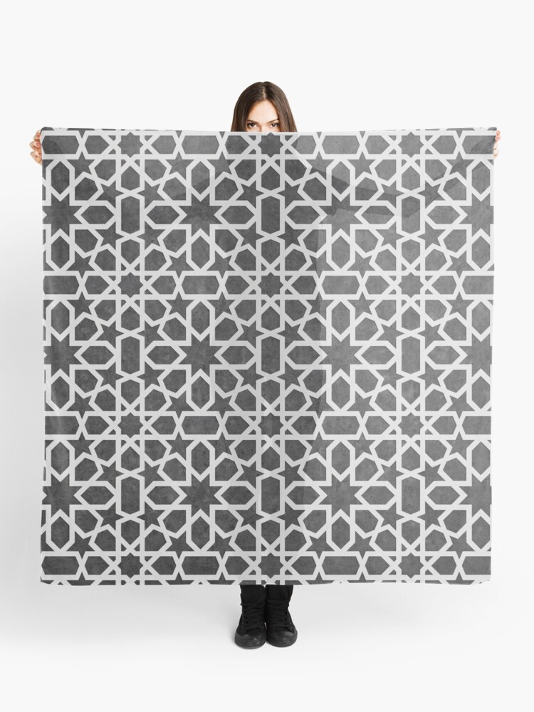 Motif g om trique noir et blanc design oriental traditionnel arabe classique Foulard