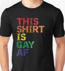 Camiseta ajustada Novedad gráfica LGBT de Rainbow Pride Parade, esta camiseta es una camiseta desgastada Gay AF