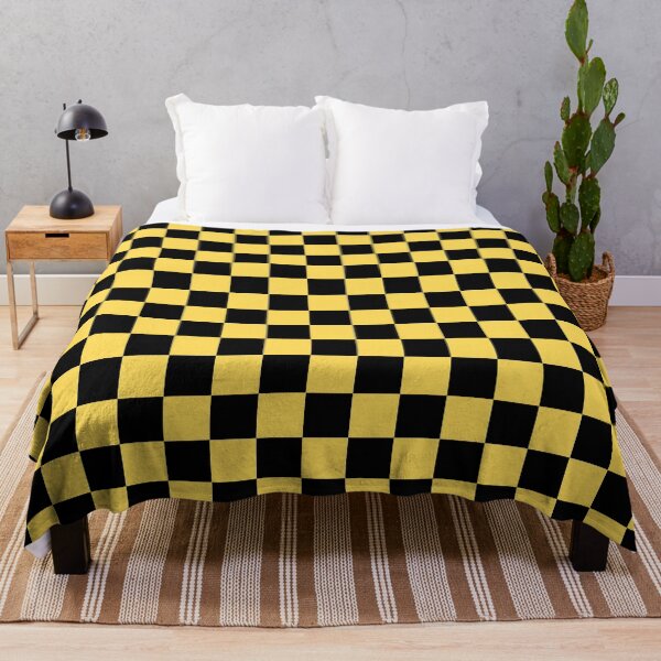 Item preview, Black + Mustard Yellow Checkerboard designed and sold by ravcnclaw.