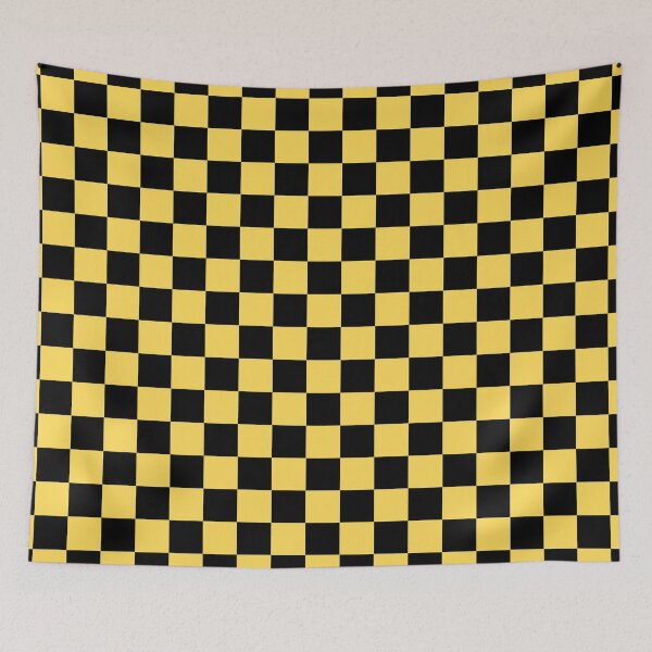 Item preview, Black + Mustard Yellow Checkerboard designed and sold by ravcnclaw.