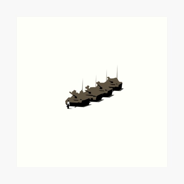 Item preview, Tank Man Vector Graphic, Tiananmen, CCTV, Obey, Banksy, Occupy, Macro, Global, Protest designed and sold by Envelope-Studio.