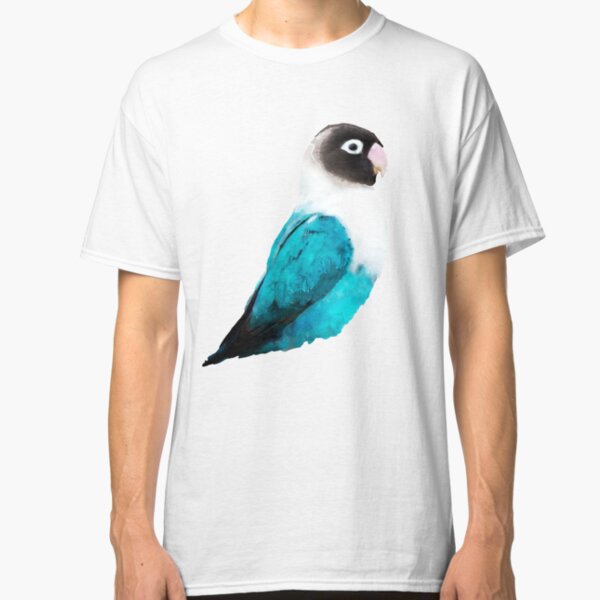 Masked Lovebird, Black-masked Lovebird, Collared Lovebird (Agapornis personatus) Blue Parrot Bird Classic T-Shirt