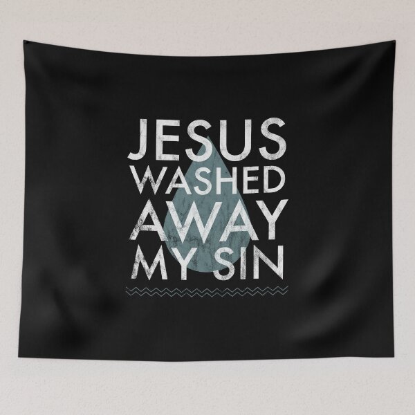Item preview, Baptism Quote Water Drop Jesus Washed Away Sin Baptized Gift design designed and sold by CreatedByHeidi.