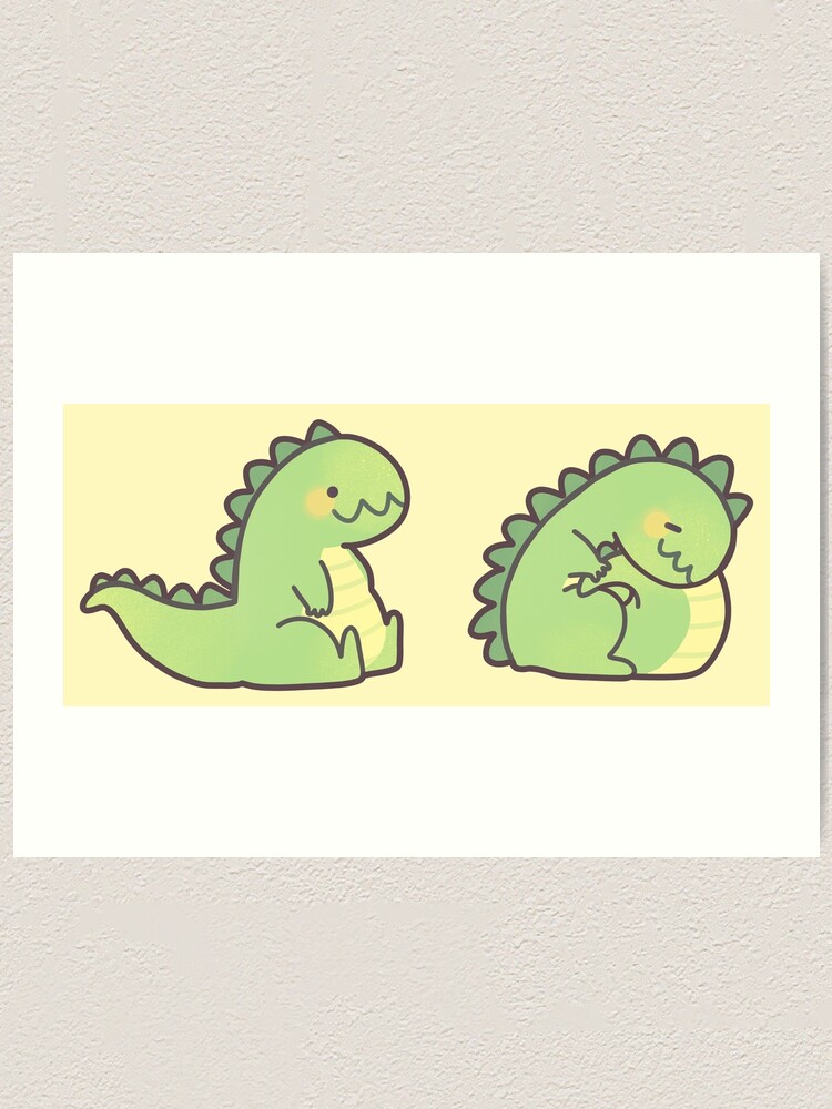 Alternate view of Cute Chubby Sleepy Dragon - Green Art Print