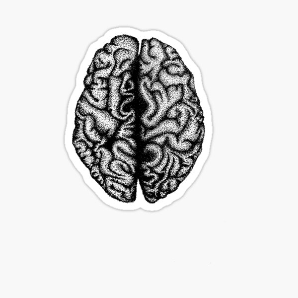Item preview, Human Brain B/W Stippling Pointillism Dot Drawing designed and sold by PraisinBran.