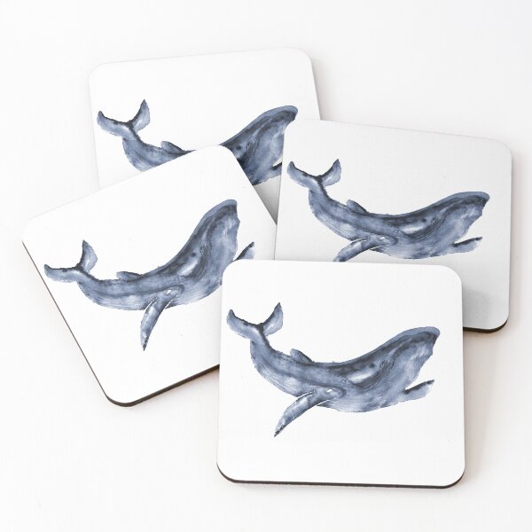 Item preview, Blue Watercolor Whale. Sea life painting. designed and sold by PandaAvenue.