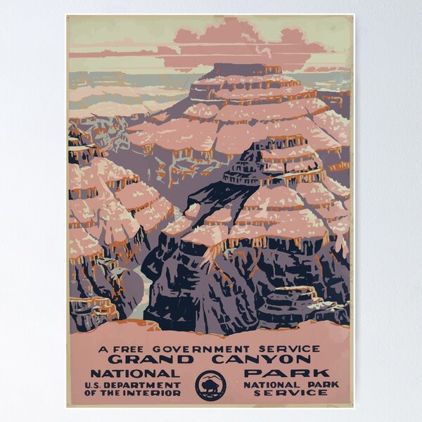 Item preview, WPA United States Government Work Project Administration Poster 0015 Grand Canyon National Park Service designed and sold by wetdryvac.