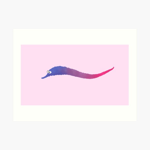bi worm on a string pride Art Print