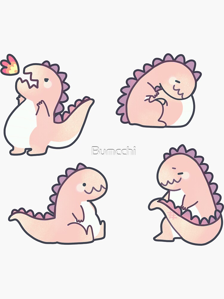 Cute Chubby Sleepy Dragon - Pink by Bumcchi