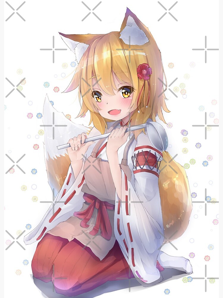 Happy Senko  Sewayaki Kitsune no Senko-san Art Board Print for