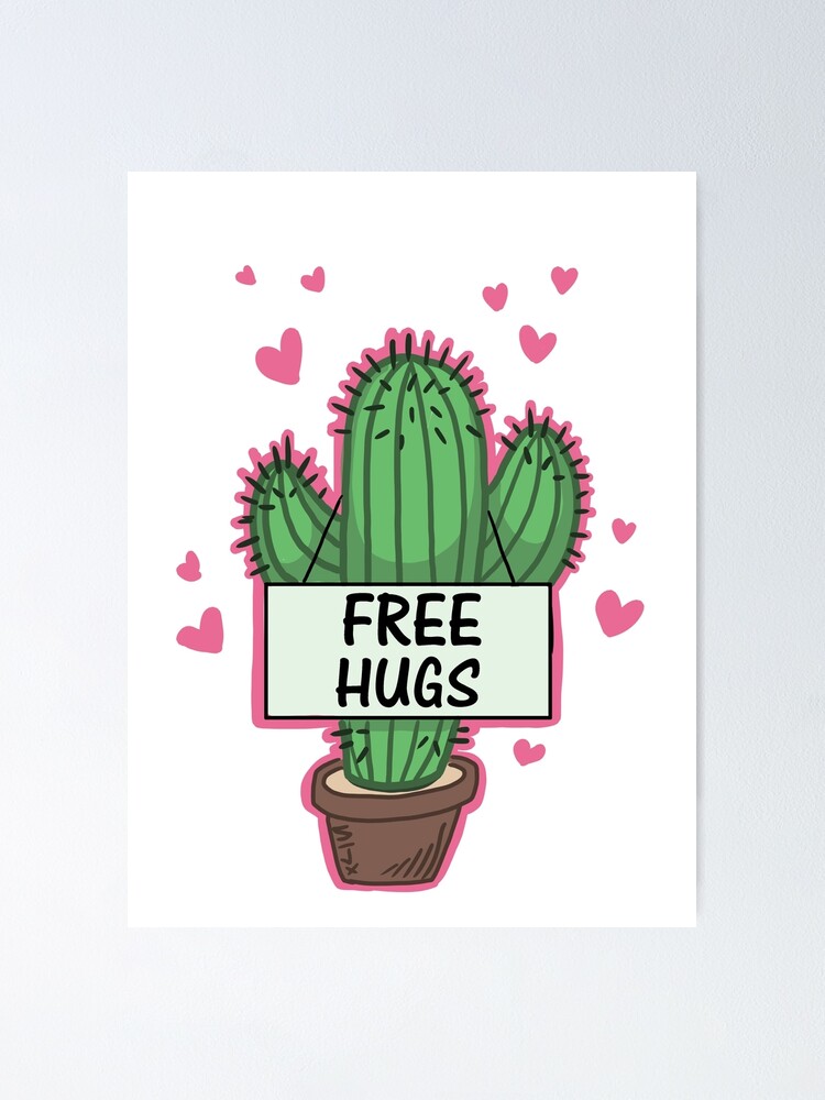  Free Hugs Just Kidding Don't Touch Me Cactus Funny