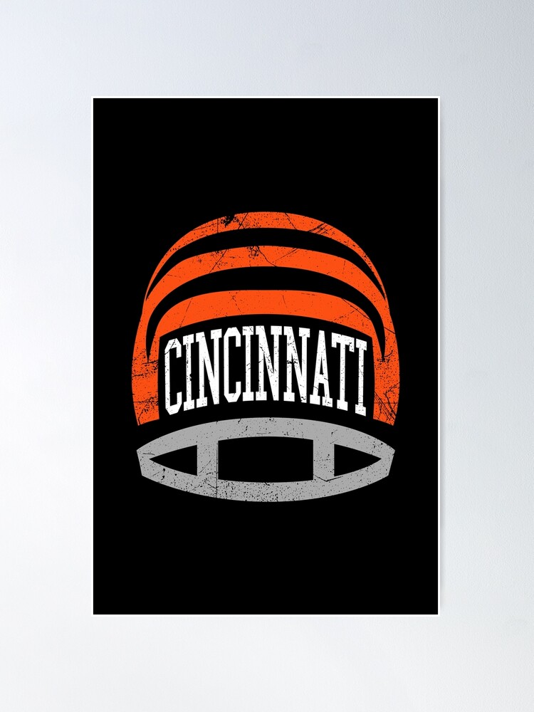 Cincinnati Retro Helmet - Black Poster for Sale by SaturdayACD