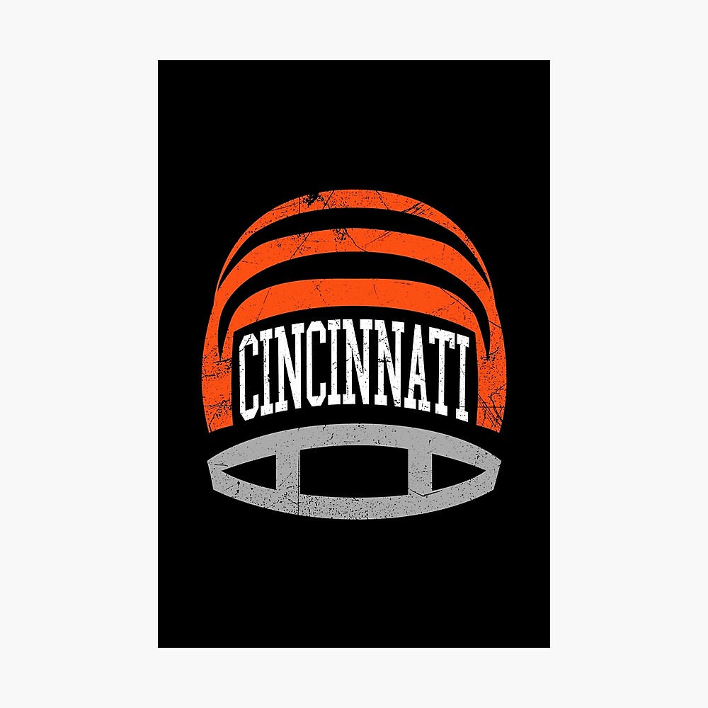 Cincinnati Retro Helmet - Black Poster for Sale by SaturdayACD