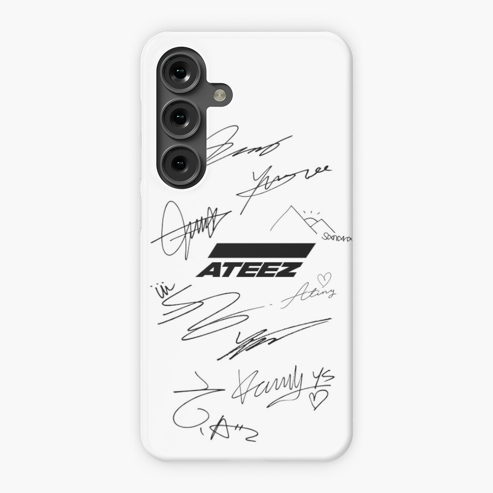 Ateez - logo + signatures - white