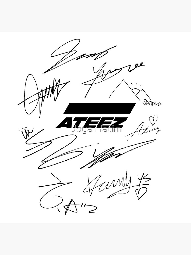 Ateez - logo + signatures - white by joyahatim