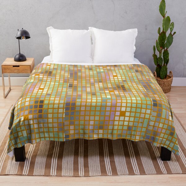 Item preview, Gold Lined Squares And Rectangles Blue Green  designed and sold by Ruth Palmer.