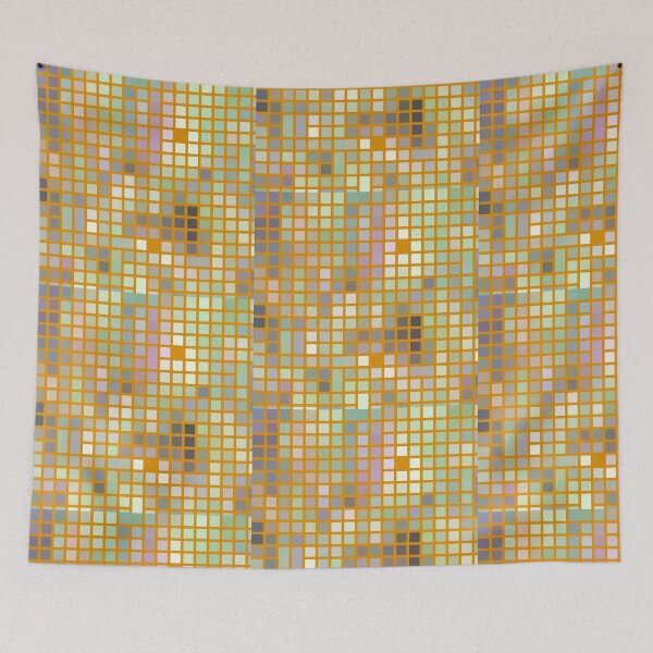 Item preview, Gold Lined Squares And Rectangles Blue Green  designed and sold by Ruth Palmer.