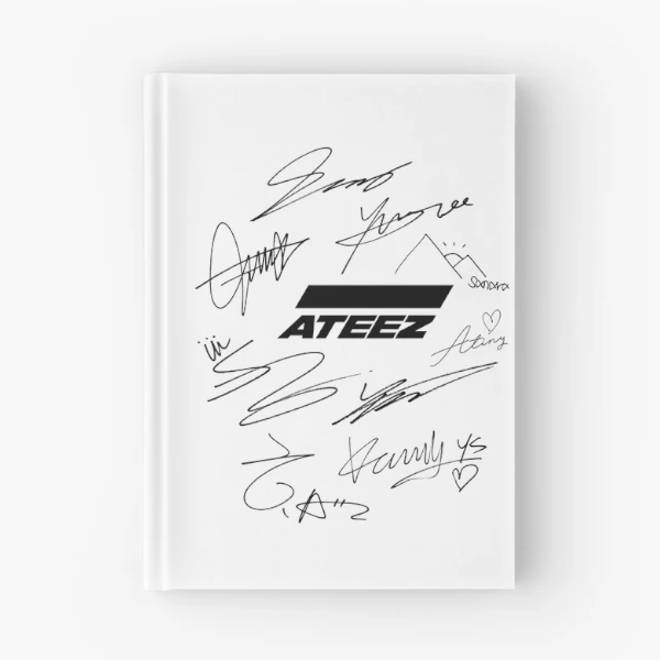 Ateez - logo + signatures - white