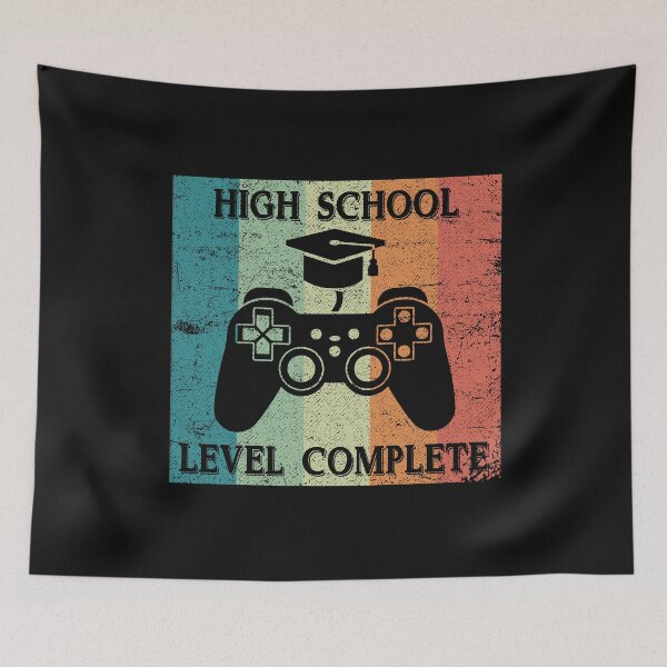 Item preview, High school gamer graduation funny level complete video games lover graduate gift retro vintage designed and sold by alenaz.