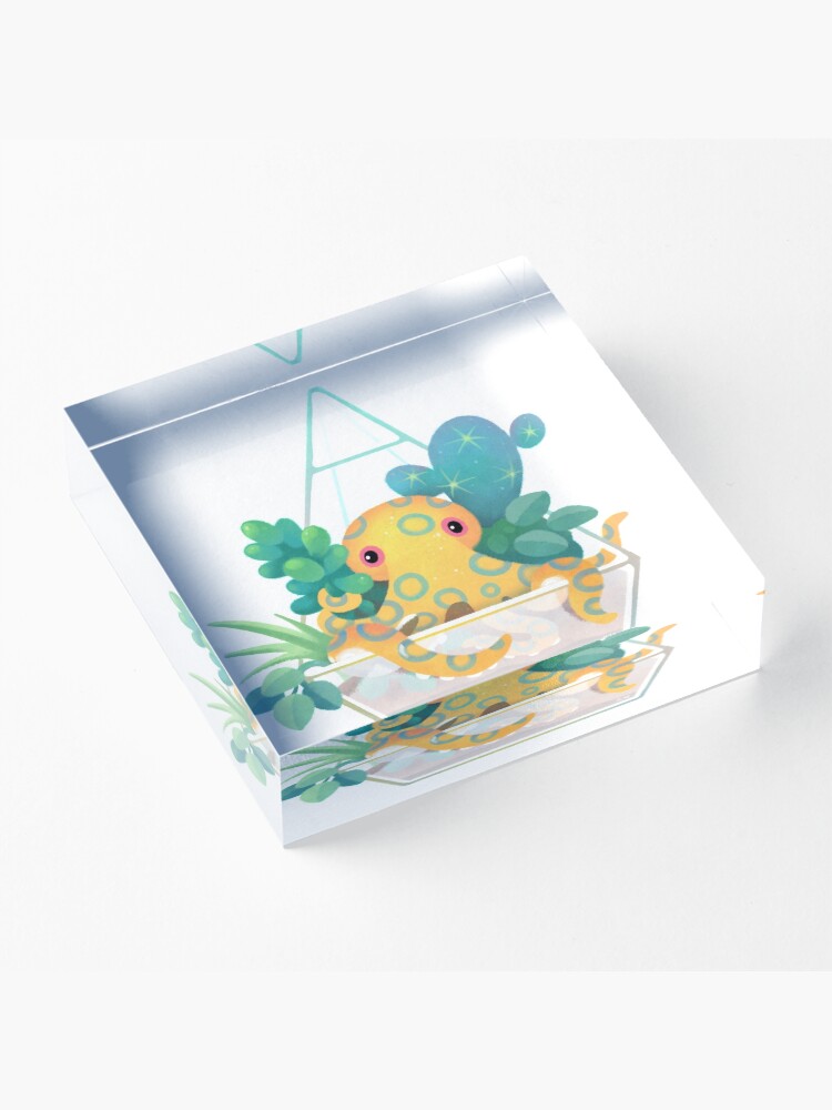Alternate view of Ocean terrarium - Blue ringed octopus Acrylic Block