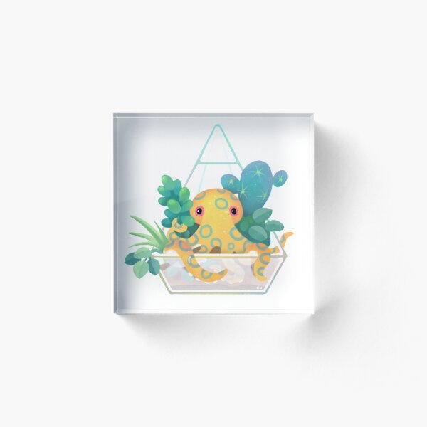 Ocean terrarium - Blue ringed octopus Acrylic Block