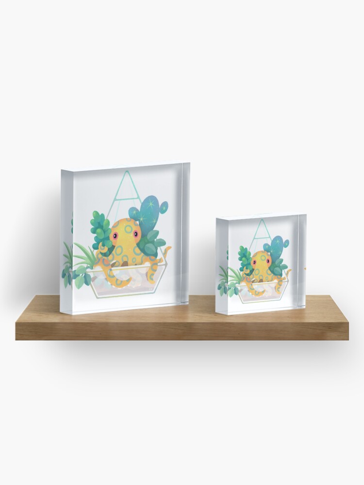 Alternate view of Ocean terrarium - Blue ringed octopus Acrylic Block
