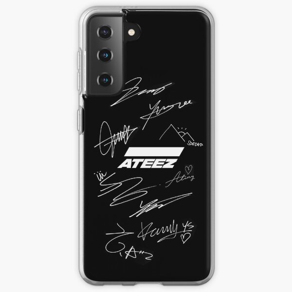 Ateez - logo + firmas - negro Funda blanda para Samsung Galaxy