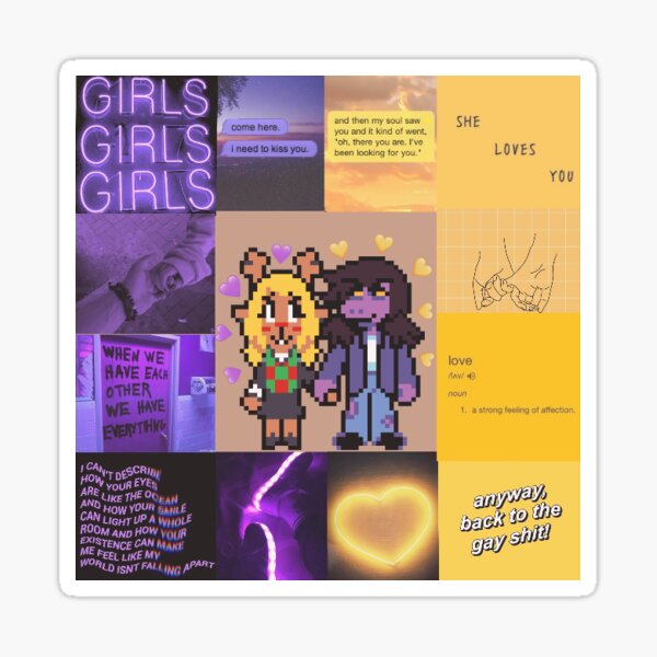 Pixel art Deltarune chapter 2, Susie x noelle fanart Sticker for