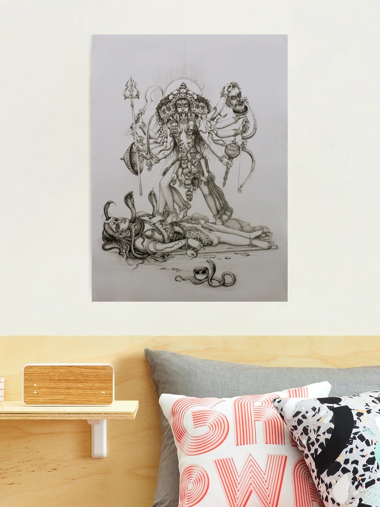 MahaKali drawing Painting by Vrindavan Das - Fine Art America